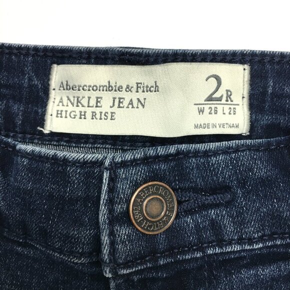 Abercrombie & Fitch Jeans Ankle Skinny High Rise Stretch size 2 length 27" - Picture 3 of 8